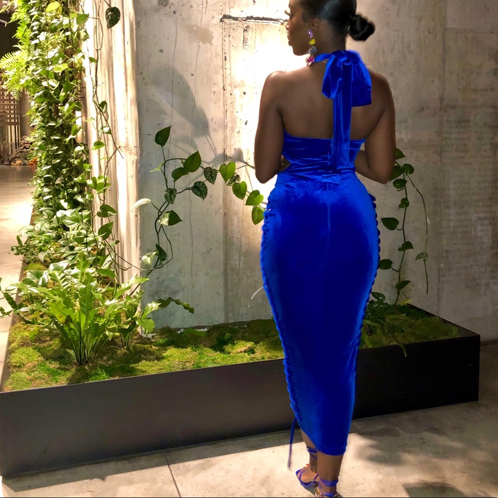 BBX Brand Blue Velvet Birthday Dress